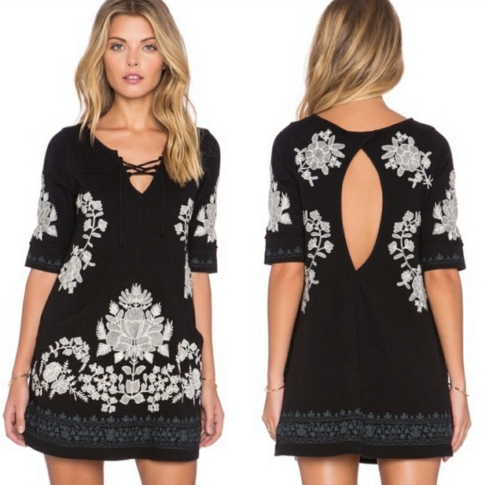 Free People Talia Black Combo Pocket Top